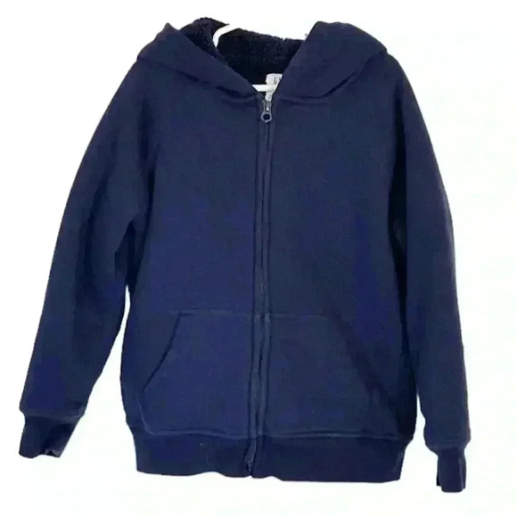 NWOT Gap Sherpa Lined Hoodie Unisex | Navy Blue | SZ S - Picture 1 of 6